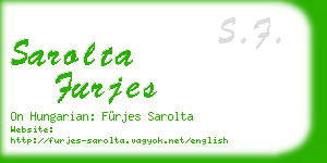 sarolta furjes business card